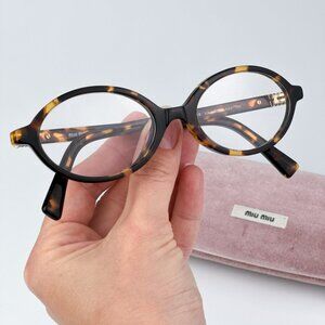 Miu Miu MU04ZS VAU08N BRAND NEW Sunglasses Honey Havana Clear Blue Light Unisex